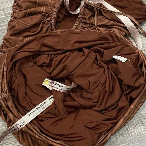 NWOT House‎ of CB London Sexy Letitia Cocoa Swirl Mini Dress Size Medium - Picture 9 of 12